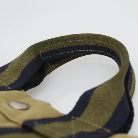 HERMES Fourre Tout PM Hand Bag Canvas Green Gray Auth - Picture 10 of 16